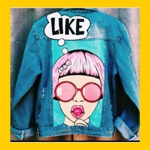 Art denim jacket